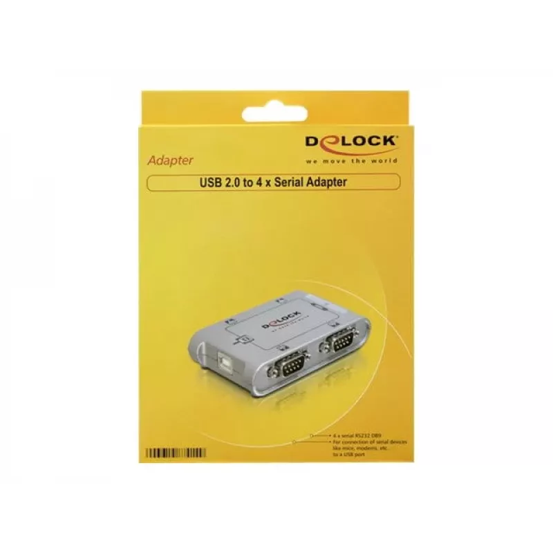 DeLOCK 87414 Adaptador USB 2.0 a 4 puertos RS-232 serie