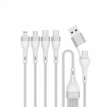 4smarts 541024 Cable USB 1,2 m USB A/USB C USB C/Micro USB-A/Lightning blanco (541024)