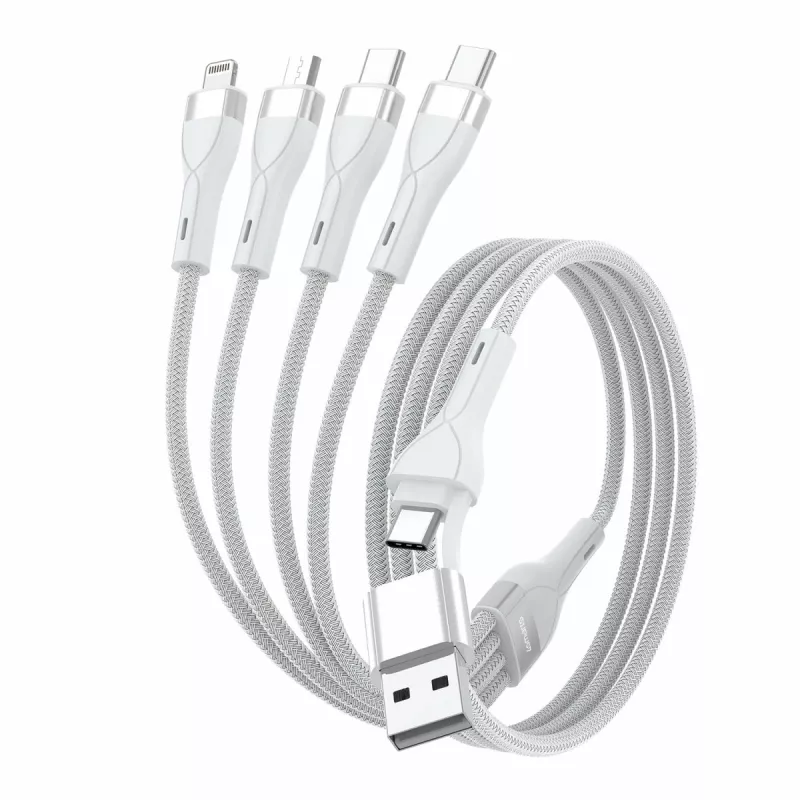 4smarts 541024 Cable USB 1,2 m USB A/USB C USB C/Micro USB-A/Lightning blanco (541024)