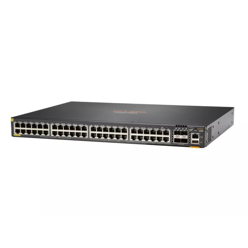 HPE Aruba 6300F - Switch - L3 - gestionado - 48 x 10/100/1000 (PoE+) + 4 x 50 Gigabit Ethernet SFP56 - montaje en rack - PoE+ - conforme a TAA