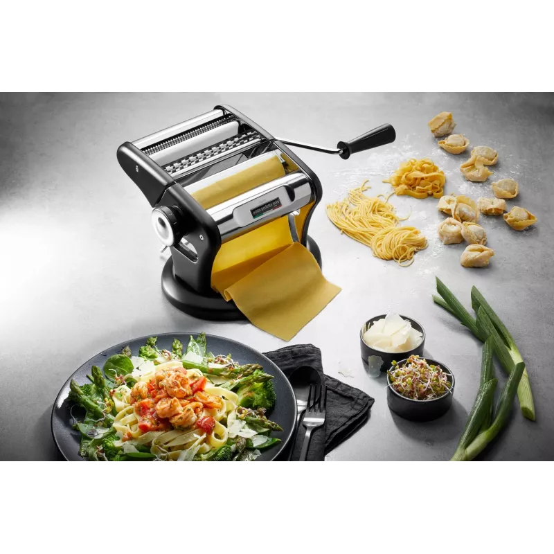 Máquina manual para pasta GEFU G-29401 con ajuste de grosor regulable, rodillos de acero inoxidable