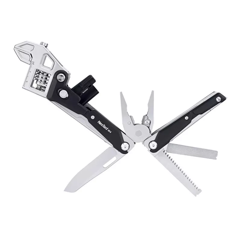 Multiherramienta llave ajustable Nextool NE20362A — Carcasa de aluminio, 11 herramientas, 207 mm desplegada, 153 mm plegada, 313 g