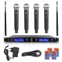DNA WM4 Vocal Set - Set (micrófono inalámbrico, 4x emisores de mano, sistema de sonido UHF)