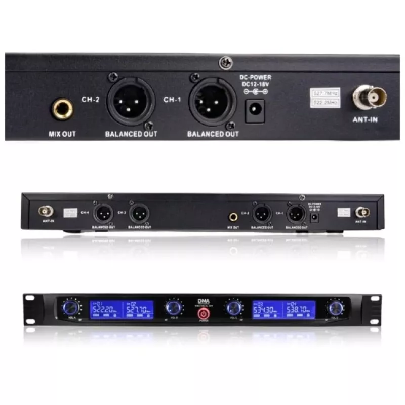 DNA WM4 Vocal Set - Set (micrófono inalámbrico, 4x emisores de mano, sistema de sonido UHF)