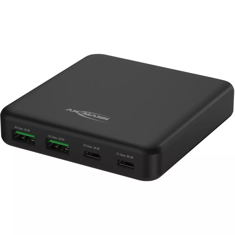 Cargador USB de sobremesa DC465PD (negro, 65 W, PD, Quick Charge 3.0)