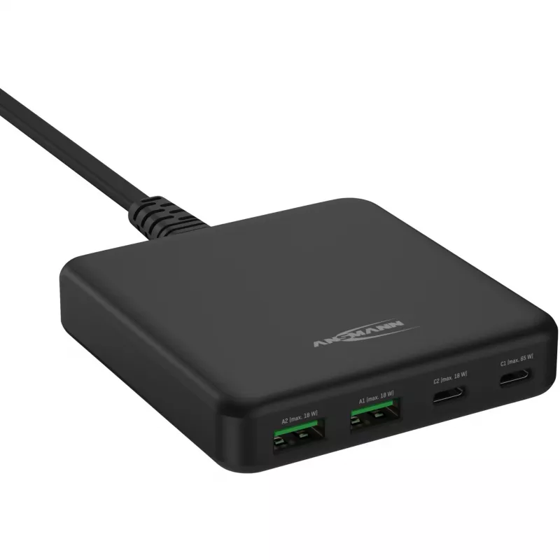 Cargador USB de sobremesa DC465PD (negro, 65 W, PD, Quick Charge 3.0)