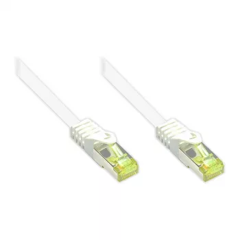 Cable de conexión RJ45 con cable Cat.7 y protección de palanca de retención (RNS®), S/FTP, PiMF, libre de halógenos, 600MHz, OFC, blanco, 60m, Good Connections® (8070R-600W)