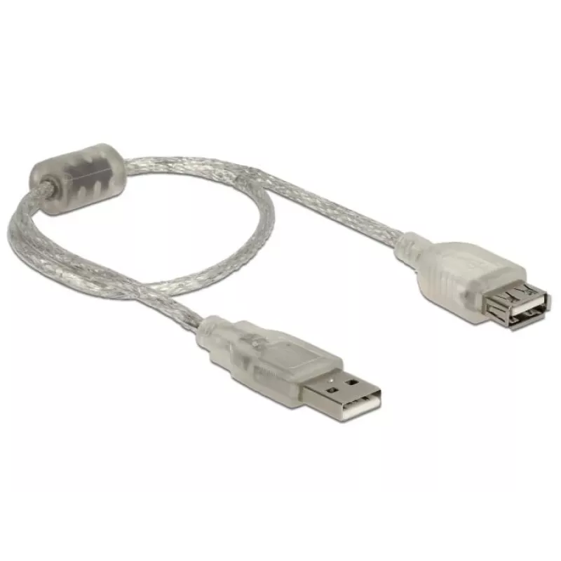 Delock 82244, 0,3 m, USB A, USB A, USB 2.0, 0,48 Gbit/s, Transparente