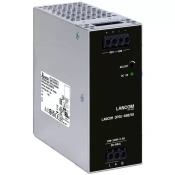 Fuente de alimentación Lancom Systems LANCOM DPSU-480/55 — 480 W, AC 100–240 V, TS35 DIN, negro/acero