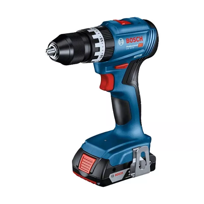 Bosch GSB 18V-45 Professional - Taladro percutor atornillador - Batería - 2 velocidades - Portabrocas de llave 13 mm - 45 N·m - 2 baterías - 18 V (06019K3303)