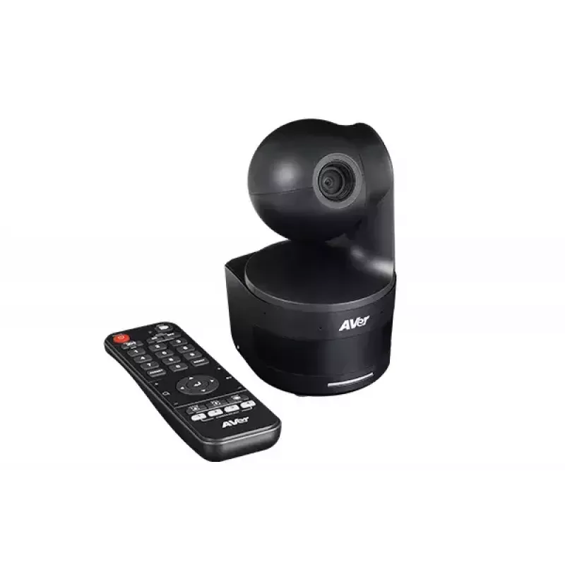 Cámara de conferencia AVerMedia DL10 — 2 MP Full HD 1920×1080 @60 fps, campo de visión 90°, zoom óptico 3x / digital 2x, Negro, soporte de pie