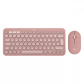 Logitech Pebble 2 Combo teclado ratón incluido Universal RF Wireless + Bluetooth QWERTZ alemán rosa (920-012205)