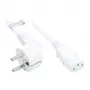 Cable de alimentación conector schuko Type E+F (CEE 7/7, acodado) a C13 (recto), blanco, 1,00 mm², 2,5 m, Good Connections® (P0130-W025)