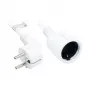 Cable alargador conector schuko macho-macho tipo E+F (CEE 7/7, acodado) a conector hembra tipo F (CEE 7/3, recto), blanco, 1,50 mm², 2 m, Good Connections® (P0102-W020)