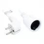 Cable alargador conector schuko macho-macho tipo E+F (CEE 7/7, acodado) a conector hembra tipo F (CEE 7/3, recto), blanco, 1,50 mm², 3 m, Good Connections® (P0102-W030)