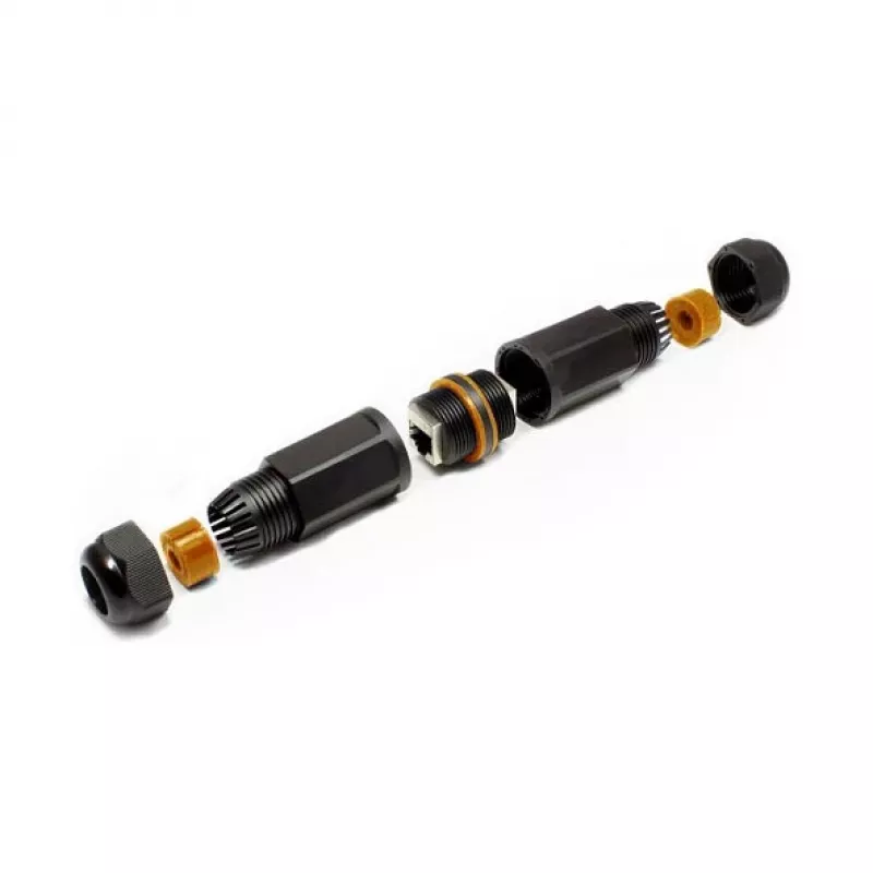 Good Connections ODC-02 acoplador para cable de conexión RJ45 Cat.6A IP67 para exterior, negro
