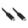 Cable de carga y datos USB 3.1 (Gen.1), conector macho USB-C™ utilizable por ambos lados, CU, negro, 1,5 m, Good Connections® (GC-M0114)