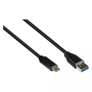 Alcasa cable de conexión USB 3.0 - 2 m - USB A - USB C - USB 3.2 Gen 1 (3.1 Gen 1) - 5000 Mbit/s - negro (GC-M0128)