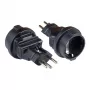 Adaptador de corriente con conector suizo (SEV1011, recto) a toma Schuko tipo F, SEV, negro, Good Connections® (PA-6002S)