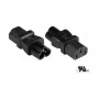 Adaptador de corriente con conector macho IEC C6 (recto) a conector hembra IEC C13 (recto), UL, negro, Good Connections® (PA-0630S)
