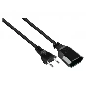 Alargador euro con conector euro tipo C (recto) a conector hembra euro (recto), negro, 0,75 mm², 1 m, Good (P0300-S010)