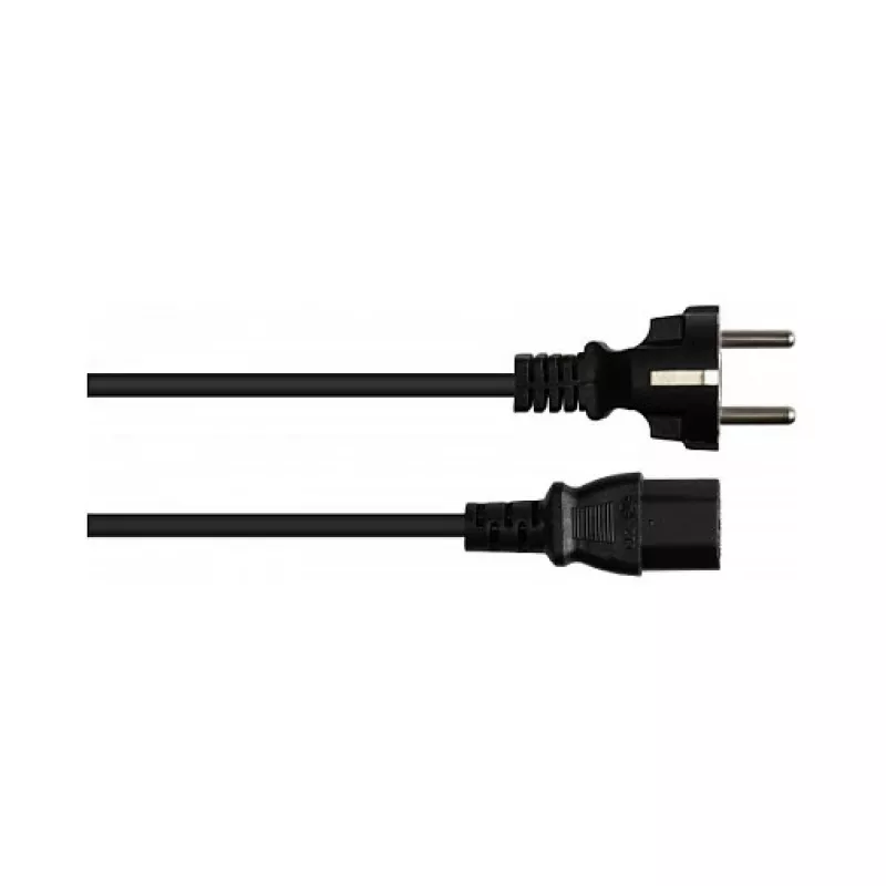 Cable de alimentación con conector macho Schuko tipo E+F (CEE 7/7, recto) a C13 (recto), negro, 1,00 mm², 5 m, G (P0030-S050)