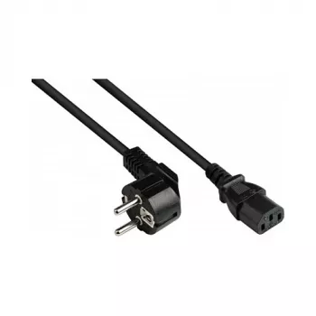 Cable de alimentación con conector macho Schuko tipo E+F (CEE 7/7, acodado) a C13 (recto), negro, 1,50 mm², 7,5 (P0130-S075)
