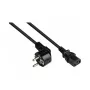 Cable de alimentación con conector macho Schuko tipo E+F (CEE 7/7, acodado) a C13 (recto), negro, 1,50 mm², 7,5 (P0130-S075)
