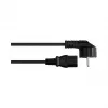 Cable de alimentación con conector macho Schuko tipo E+F (CEE 7/7, acodado) a C13 (recto), negro, 1,50 mm², 7,5 (P0130-S075)
