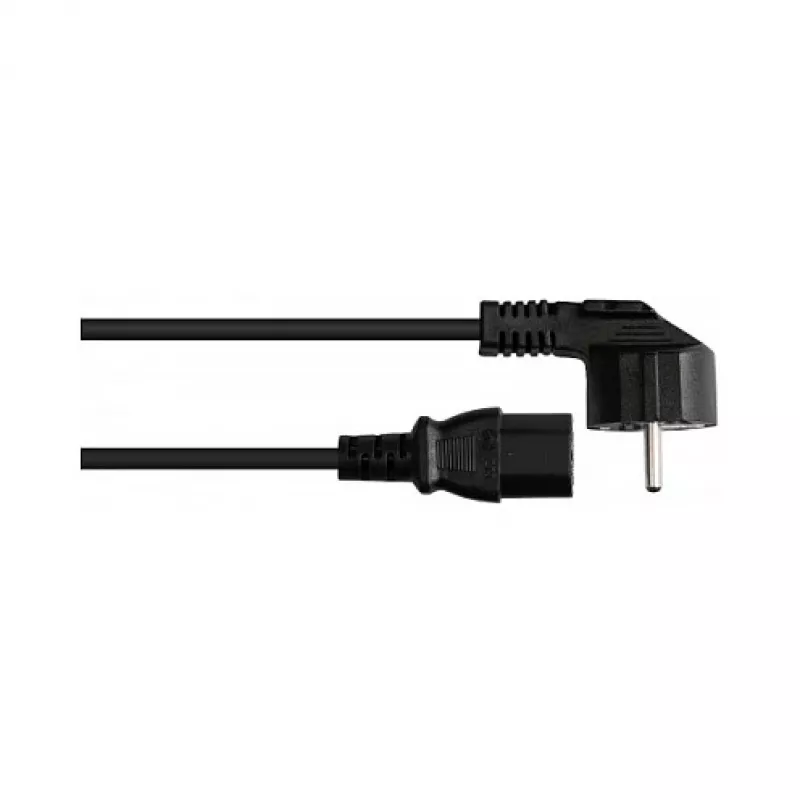 Cable de alimentación con conector macho Schuko tipo E+F (CEE 7/7, acodado) a C13 (recto), negro, 1,50 mm², 7,5 (P0130-S075)