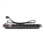 Regleta de enchufes Good Connections 19 - 1HE - conector macho Schutzkontakt a 8x conector hembra Schutzkontakt - con interruptor - protección infantil - perfil de plástico - negra