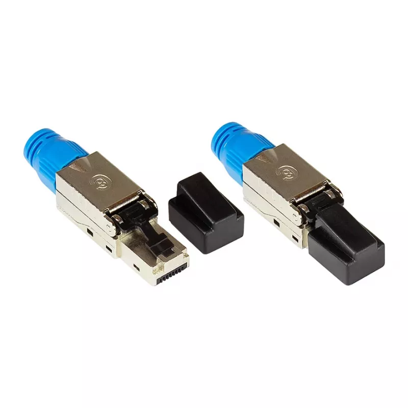 Conector macho RJ45 Good Connections Cat. 8.1 sin herramienta, montaje en campo, STP apantallado, metal - Cable - Red