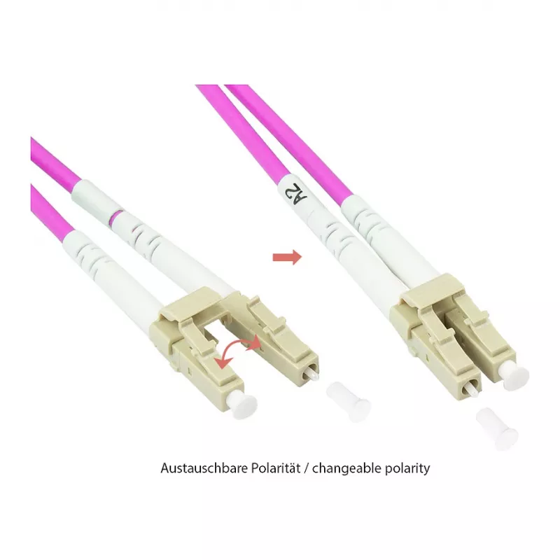 Alcasa LW-P820LC4 Cable de fibra óptica 20 m LC/UPC OM4 capuchino - violeta - blanco (LW-P820LC4)