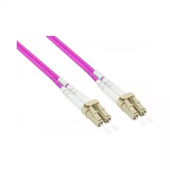 Cable de parcheo de fibra óptica dúplex OM4 CABLE BLINDADO (multimodo, 50/125) LC/LC, LSZH, armadura de acero y protección antiroedores (LW-P850LC4)