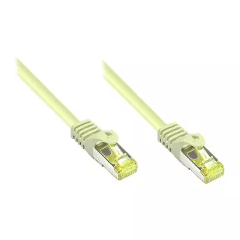 Cable de parche RJ45 con cable Cat.7 y protección de palanca de retención (RNS®), S/FTP, PiMF, libre de halógenos, 600 MHz, OFC, gris, 0,15 m, Good Connections® (8070R-002)