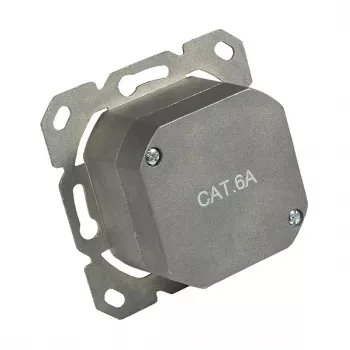 Toma de red Cat. 6A, 2xRJ45, apantallada, entrada de cable vertical, sin marco central/tapa, Good Connections (GC-N0051)