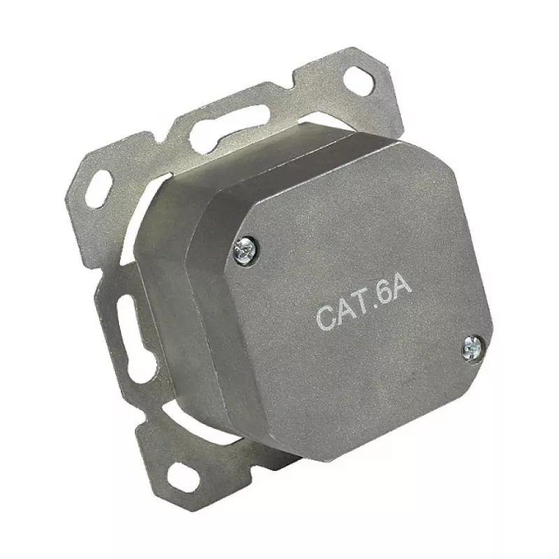 Toma de red Cat. 6A, 2xRJ45, apantallada, entrada de cable vertical, sin marco central/tapa, Good Connections (GC-N0051)