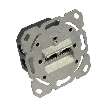 Toma de red Cat. 6, 2xRJ45, apantallada, entrada de cable vertical, sin marco central/tapa, Good Connections (GC-N0052)