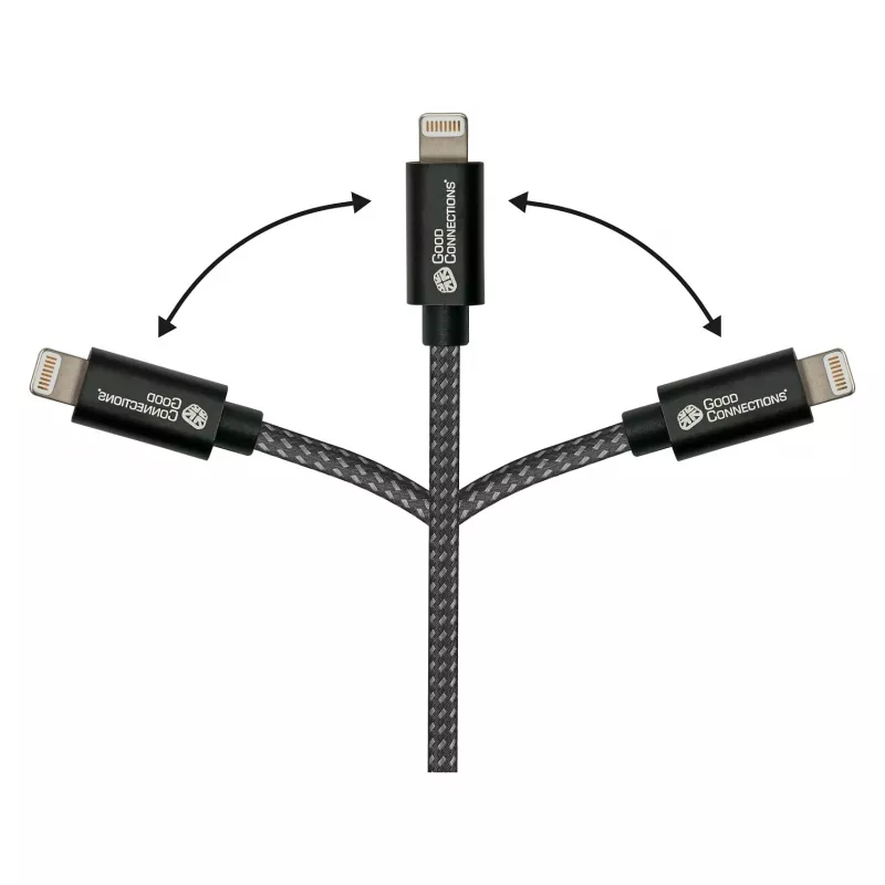 Good Connections Cable de carga y datos USB 2.0 para iPhone/iPad/iPod conector macho USB-A a Lightning - El cable de alta calidad y oficialmente certificado por Apple
