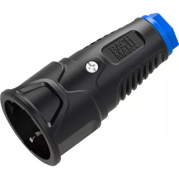 Bachmann Conector hembra de contacto de protección goma maciza CEE7/3
