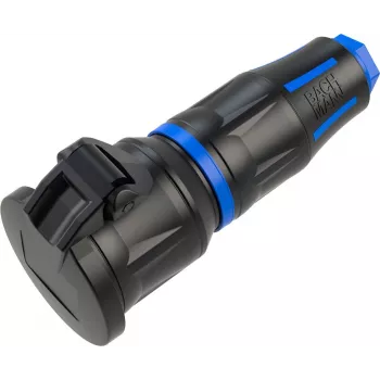 Bachmann BM0017351 Conector hembra de contacto de seguridad, profesional CEE7/3, goma