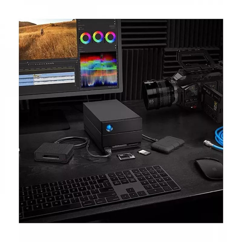 LaCie 2big Dock v2 60 TB Caja de discos duros de sobremesa, almacenamiento HDD de 2 bahías