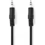 Cable de audio estéreo Nedis | conector macho 3,5 mm | conector macho 3,5 mm – niquelado | 1,00 m | redondo | negro | caja