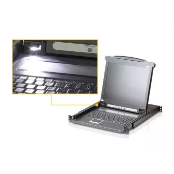 ATEN CL1000M Conmutador KVM Montaje en rack, Negro