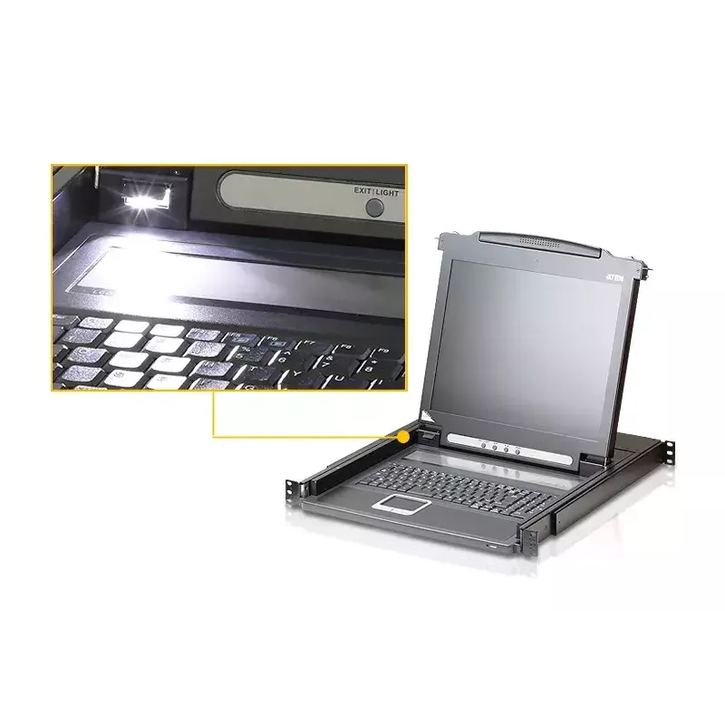ATEN CL1000M Conmutador KVM Montaje en rack, Negro