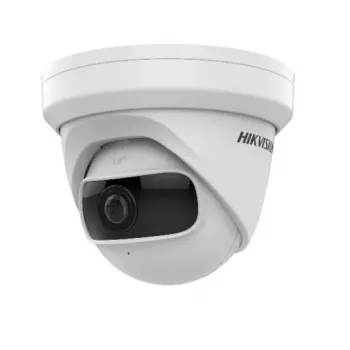 Cámara de vigilancia IP tipo domo Hikvision DS-2CD2345G0P-I – interior, 4 MP (2688×1520), focal fija de 1,68 mm, giro 360°, montaje en techo/pared, cableada