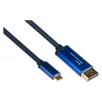Alcasa 4812-CSF030B Cable adaptador USB-C de 3 m – 3 m – USB Type-C – DisplayPort – conector macho – conector macho – recto (4812-CSF030B)