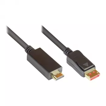 Cable de conexión DisplayPort 1.4 a HDMI 2.0, 4K @60Hz, contactos dorados, OFC, negro, 1m, Good Connections® (DP14-HDMI1)