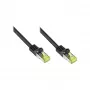 Cable de parcheo RJ45 con cable Cat.7 y protección de lengüeta (RNS®), S/FTP, PiMF, libre de halógenos, 600MHz, OFC, negro, 60m, Good Connections® (8070R-600S)