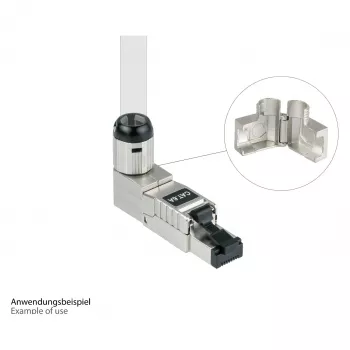 Conector RJ45 Cat. 6A, sin herramientas / montaje en campo, STP apantallado, metal, 5 direcciones, Good (GC-N0165)